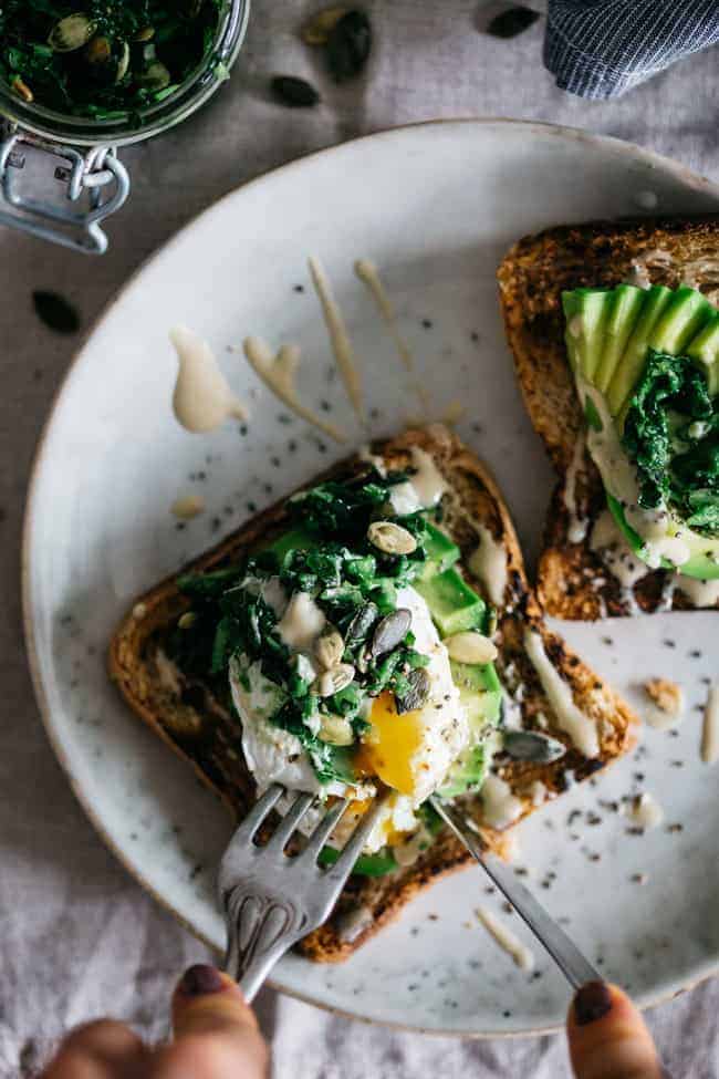 Superfood Avocado Toast with Kale Tapenade